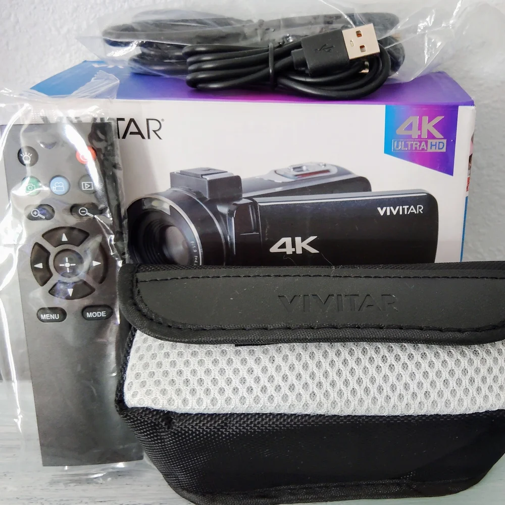 Vivitar 4k Black Digital Camcorder Built in Wifi 3 inch touch screen